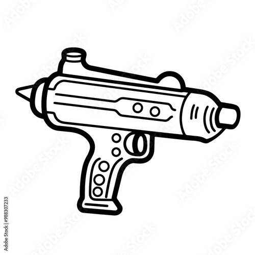 Vector outline of a playful water gun icon. photo