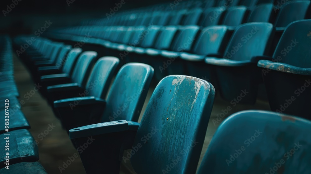 Naklejka premium Vacant stadium seats symbolizing uniqueness