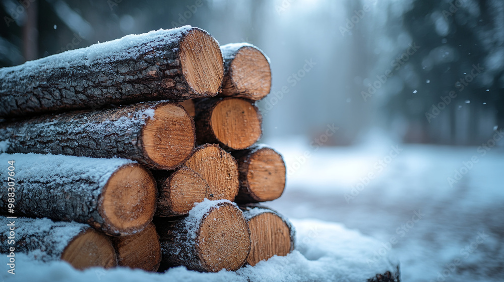 Neatly stacked firewood for lighting the stove Neatly stacked firewood for lighting the stove