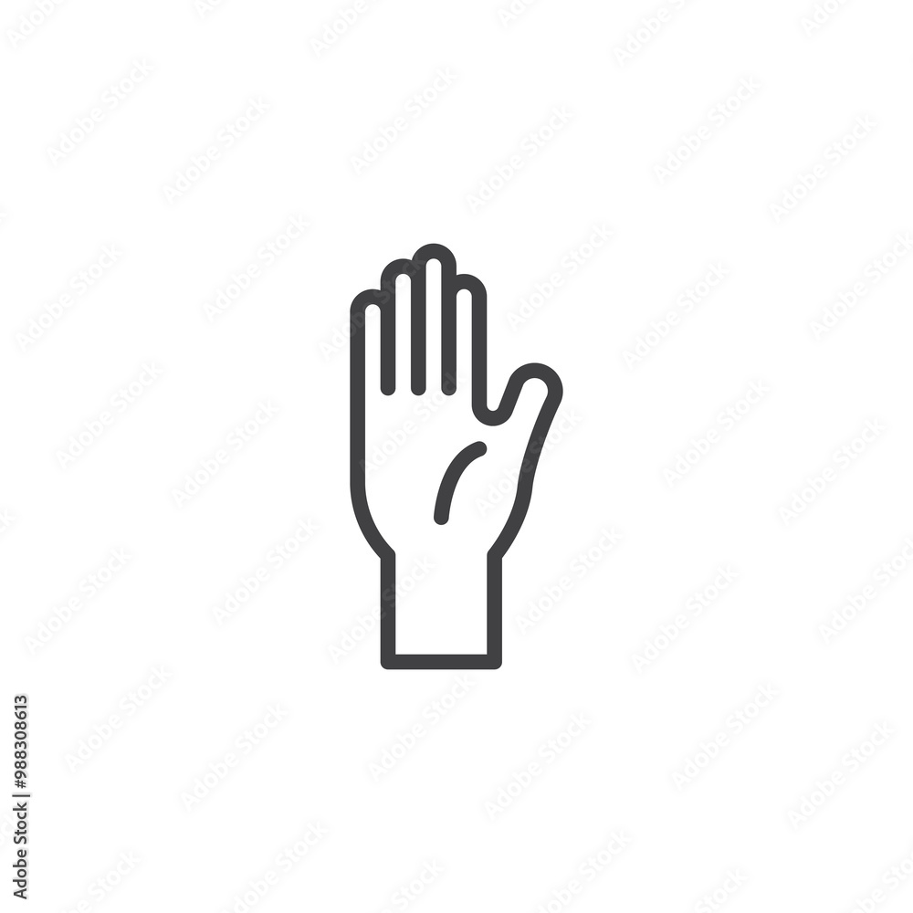 Obraz premium Stop Hand line icon