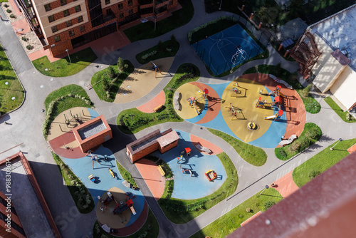 children's playground on the territory of an apartment building