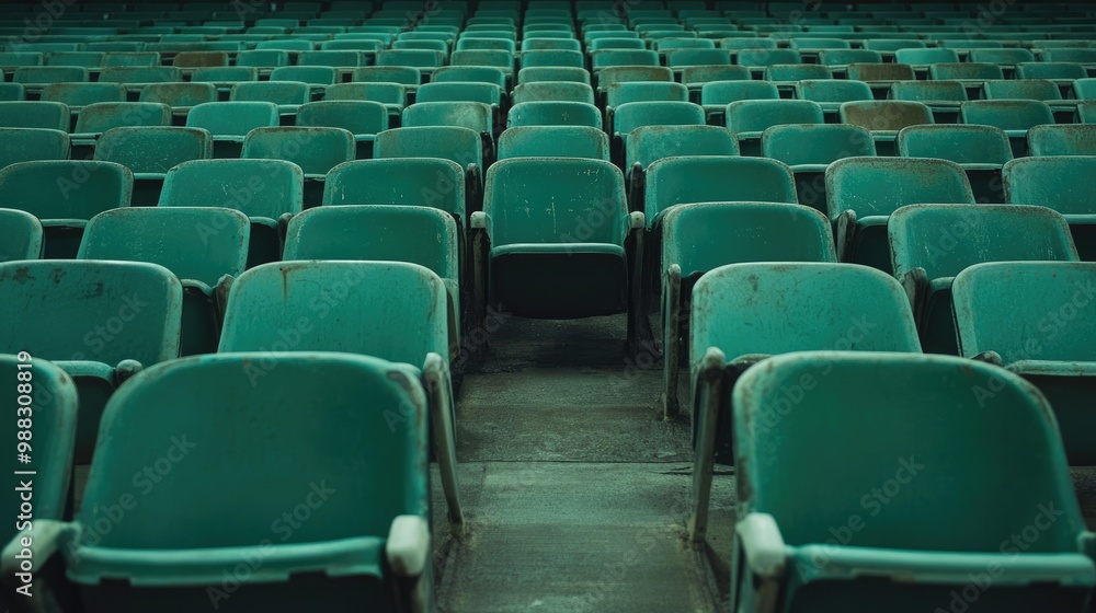 Vacant stadium seats symbolizing uniqueness Vacant stadium seats symbolizing uniqueness