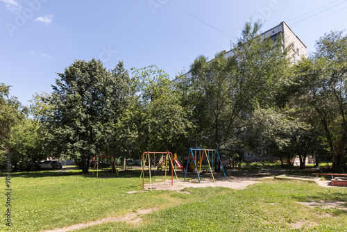 children's playground on the territory of an apartment building