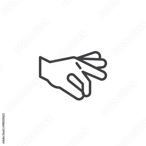 Pinching Gesture line icon