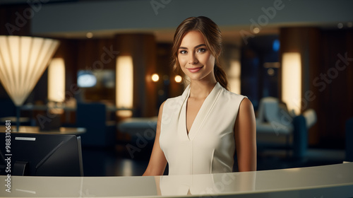 Nice woman receptionist.