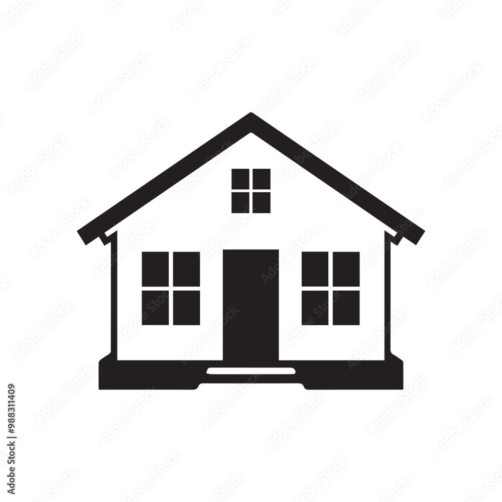 House art silhouette on white background House art silhouette on white background