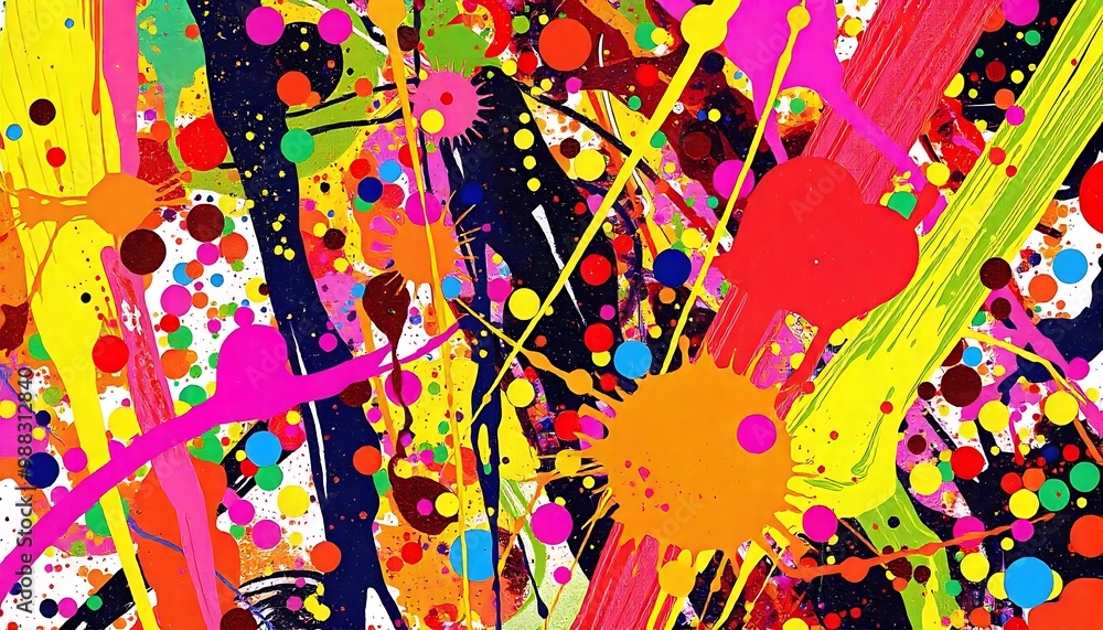 A vibrant background with splashes of bright colors spread across the canvas, creating a dynamic and energetic visual effect A vibrant background with splashes of bright colors spread across the canvas, creating a dynamic and energetic visual effect