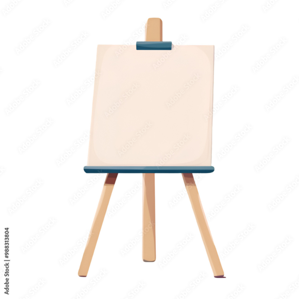 Wooden easel with blank canvas on white and transparent background Mockup for design. PNG cutout. Wooden easel with blank canvas on white and transparent background Mockup for design. PNG cutout.