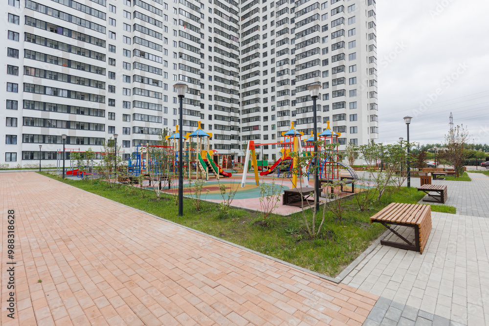 children's playground on the territory of an apartment building children's playground on the territory of an apartment building