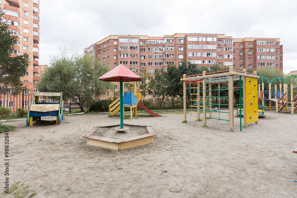 children's playground on the territory of an apartment building children's playground on the territory of an apartment building