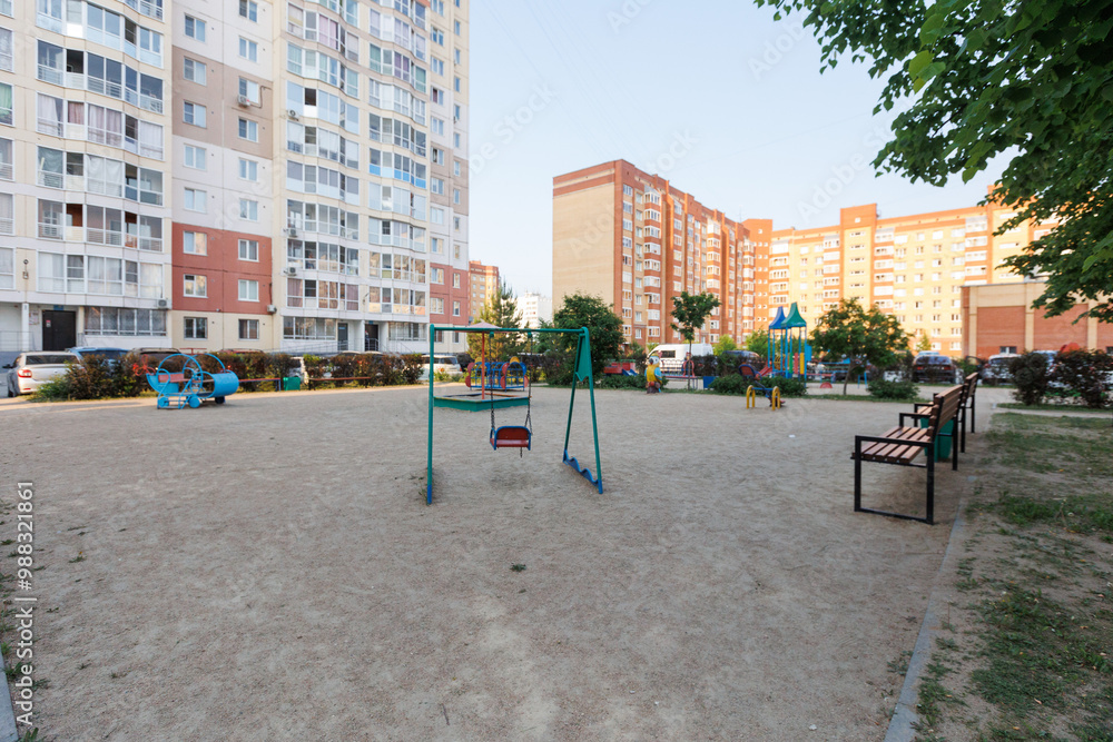 children's playground on the territory of an apartment building children's playground on the territory of an apartment building
