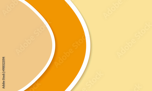 pastel beige and orange soft 3D curvy round lines frame design. abstract geometric backdrop for product display, festival design, presentation, banner, cover and website. sale banner promotion  

