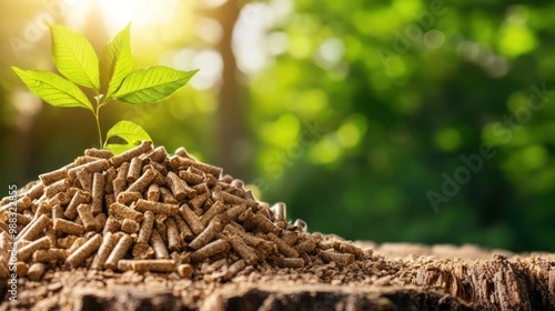 biomass pellets representing sustainable fuel. photo