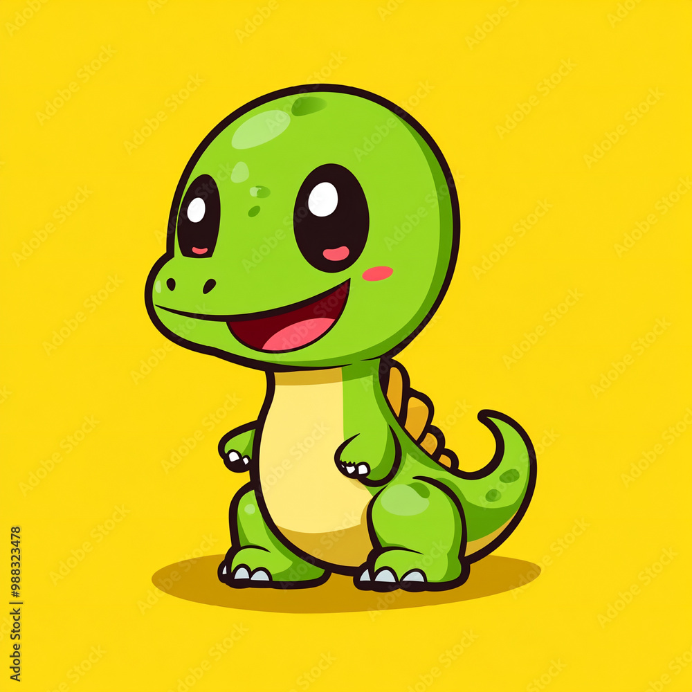 Fototapeta premium cute dinosaur cartoon design mascot flat design