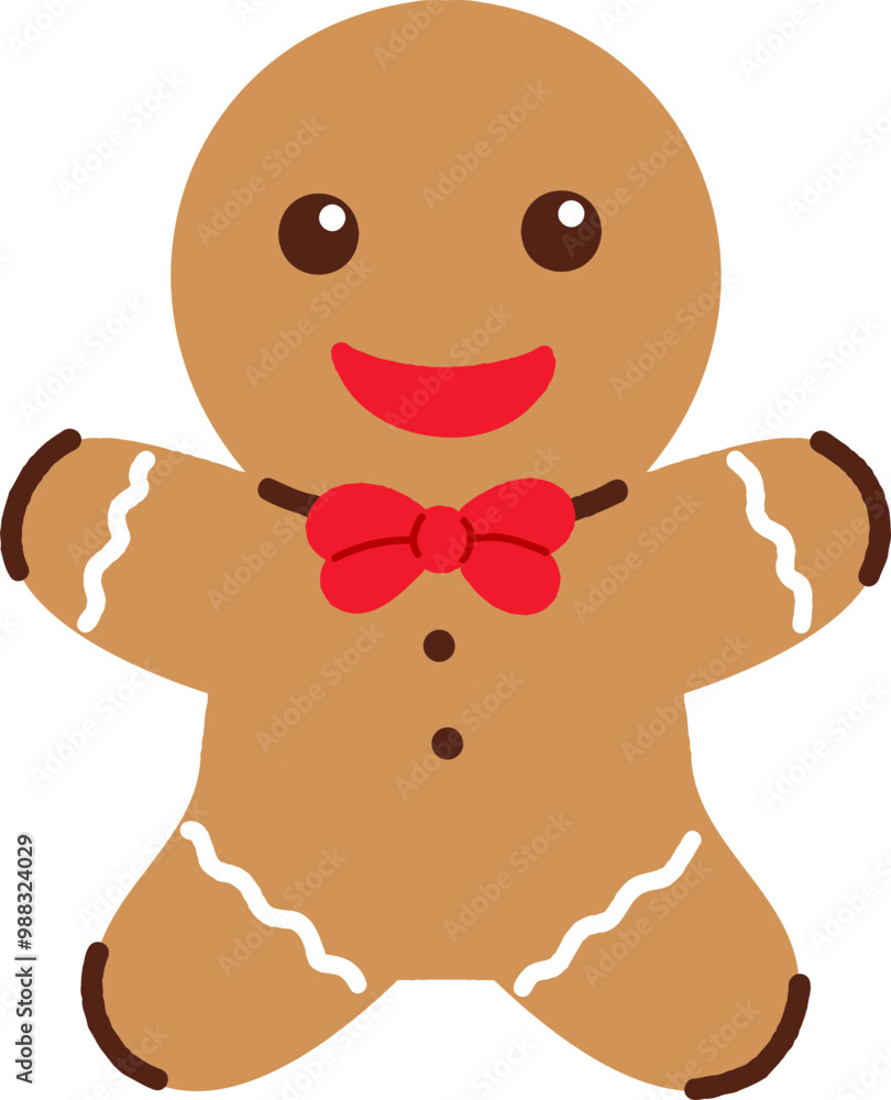 Obraz premium Cute Gingerbread Man Cartoon Character Illustration