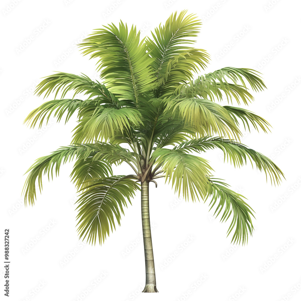 Obraz premium Single Palm Tree Illustration