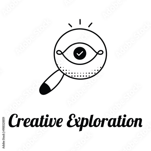 Creative Exploration Icon Design. Representing Creative Search.Innovation.Research.Exploration. EPS icon. photo