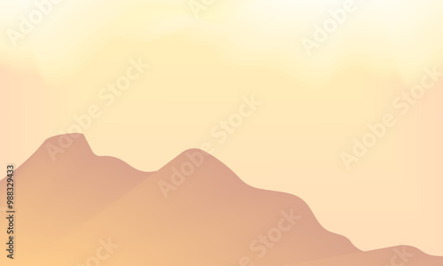 abstract mountain landscape, vector illustration. sunset background. abstract foggy montain. nature landscape background. nature wallpaper. vector design for print, cover, wallpaper, header, backdrop
