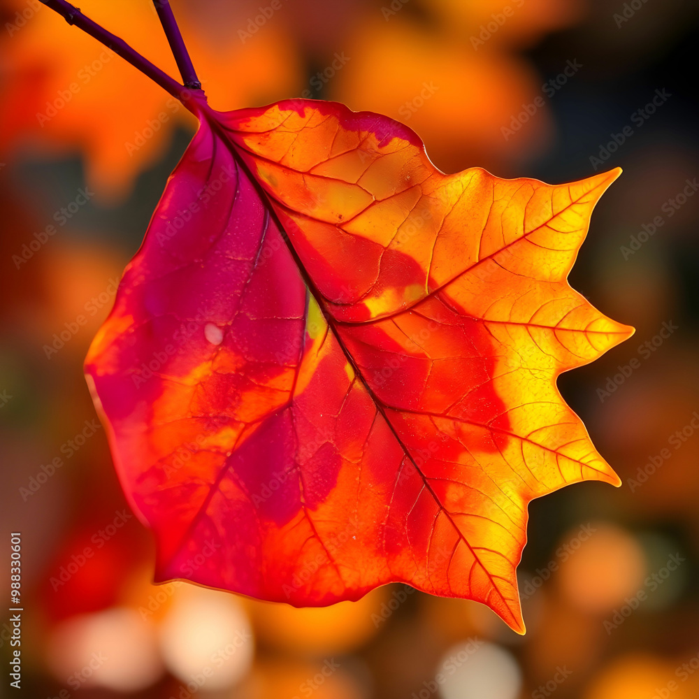 Vibrant colored transparent fall leaf Vibrant colored transparent fall leaf
