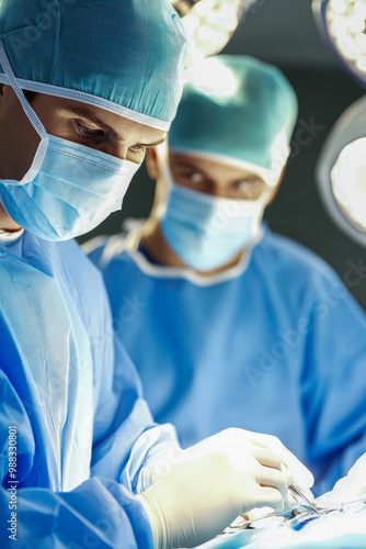 Focused Surgeons Preparing for a Complex Operation