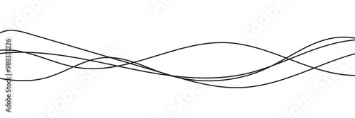 Line Abstract wavy background. Thin line wavy abstract vector background. Curve wave seamless pattern. Line art striped graphic template design. EPS 10.