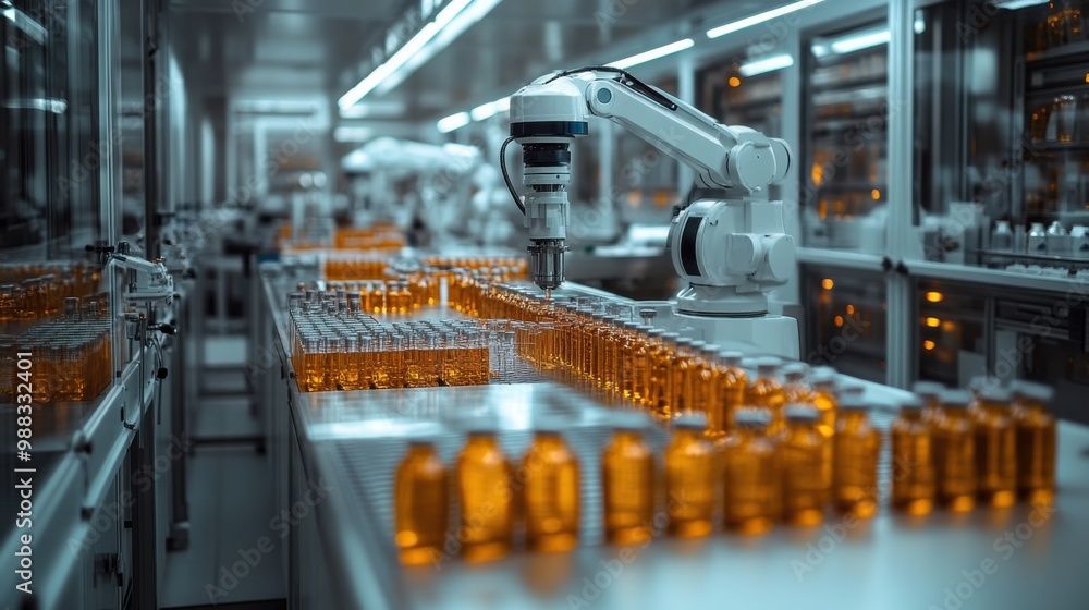Biotechnology laboratory with synthetic robotic equipment. The scientific experiment room is full of instruments and equipment. Biotechnology laboratory with synthetic robotic equipment. The scientific experiment room is full of instruments and equipment.