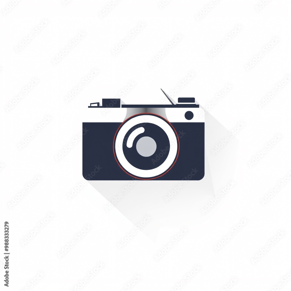 A classic camera illustration featuring a sleek design, set against a minimalist white background, representing photography culture and creativity A classic camera illustration featuring a sleek design, set against a minimalist white background, representing photography culture and creativity