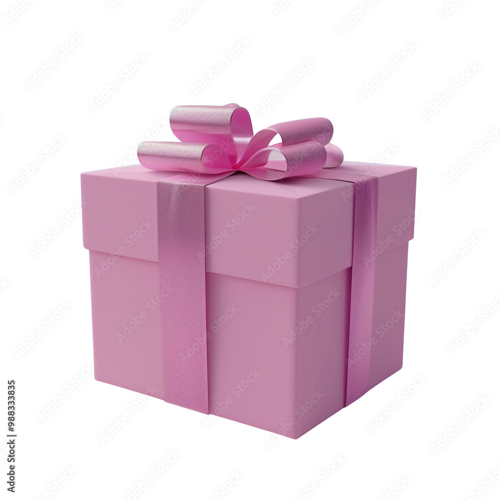 Obraz premium Pink Gift Box with Bow