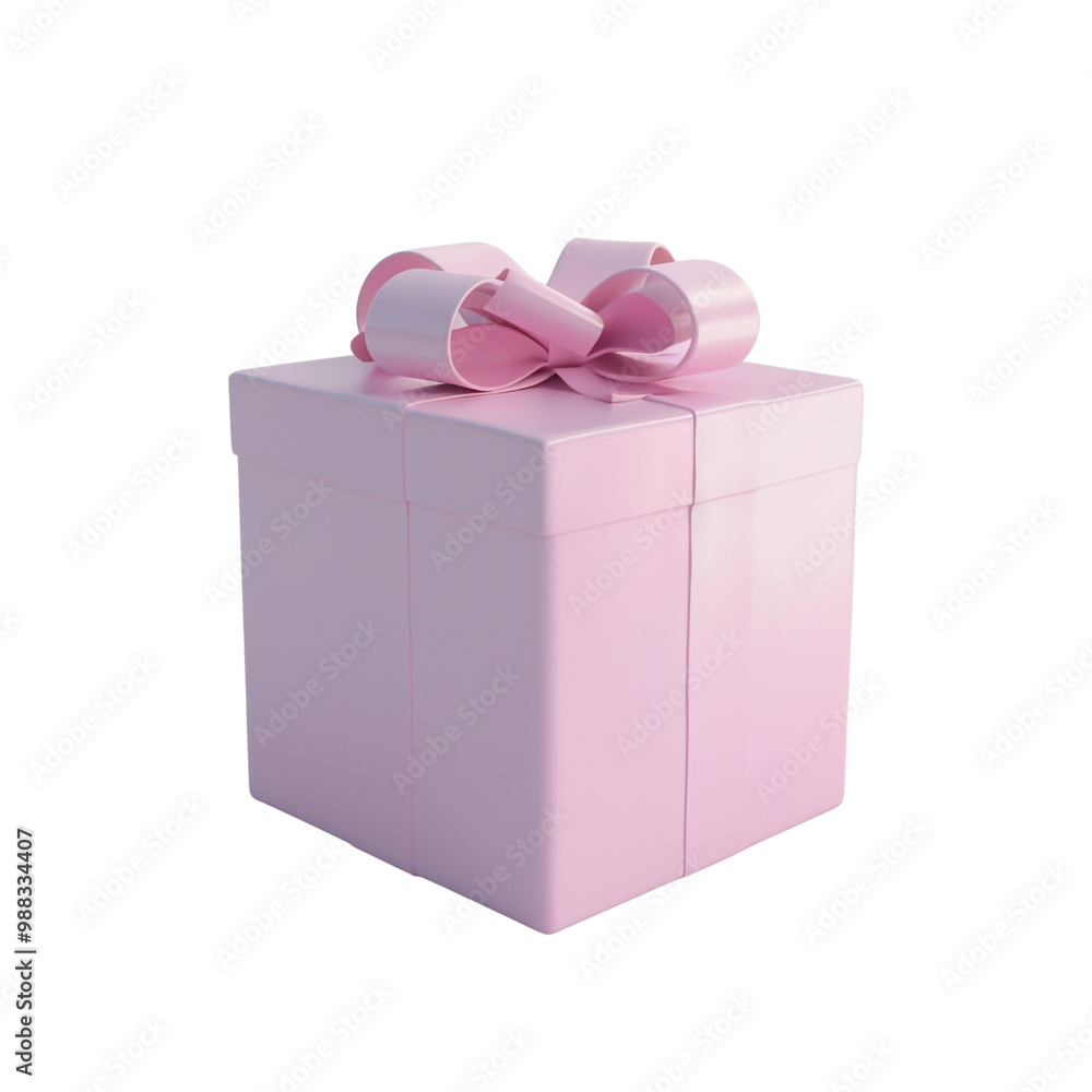 Obraz premium Pink Gift Box with a Bow
