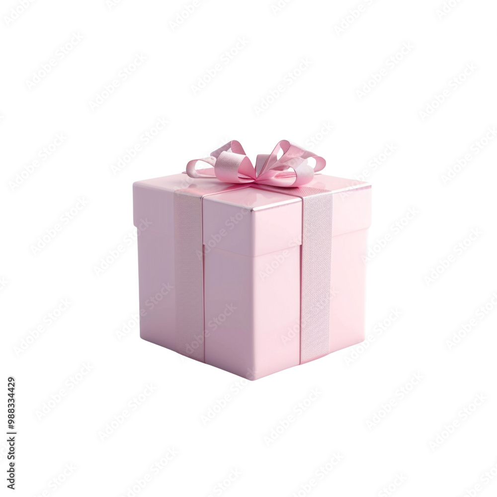 Obraz premium Pink Gift Box with Ribbon