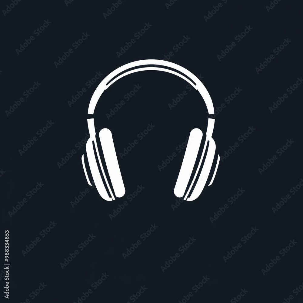 a simple headphone illustration on a black background a simple headphone illustration on a black background