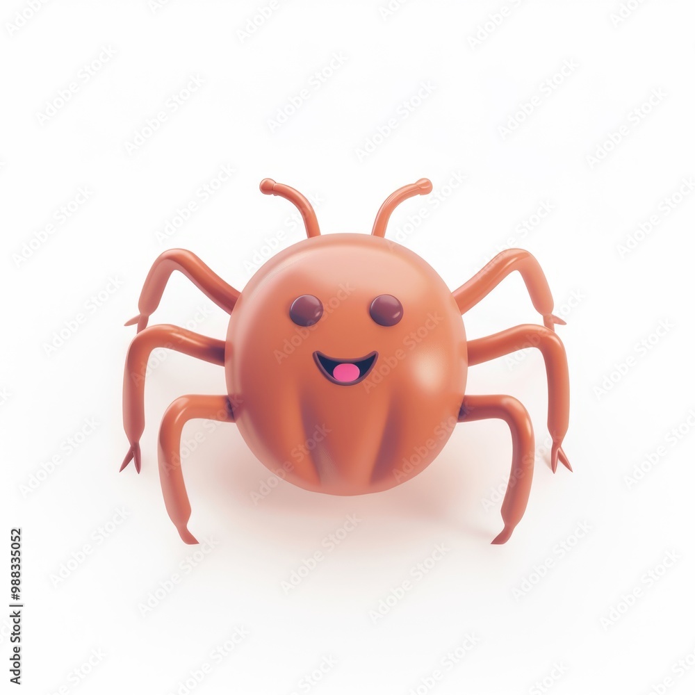 Cute, funny tick in 3D style on a white background
Cute, funny tick in 3D style on a white background