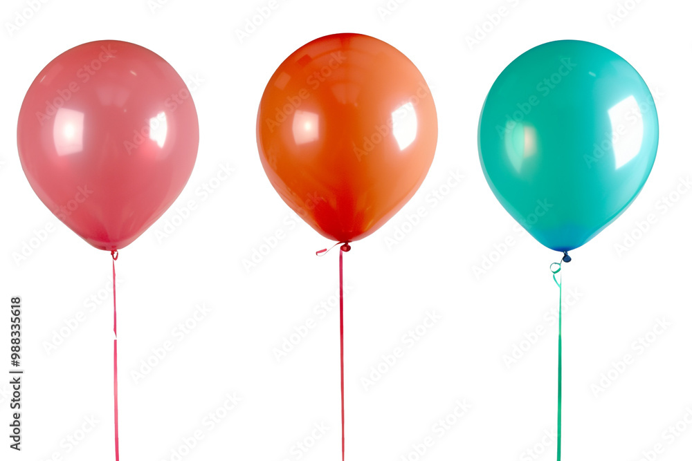 Three Balloons on Black Background Three Balloons on Black Background