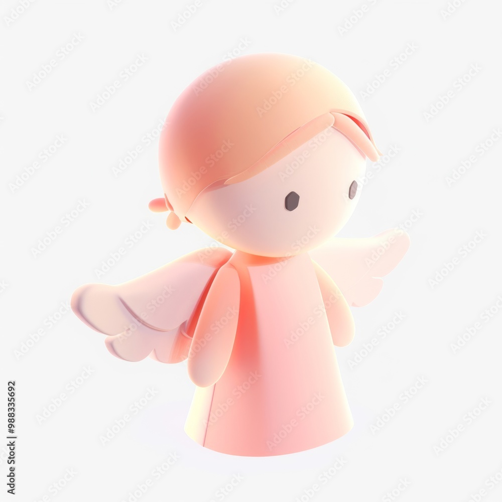 Cute, funny angel in 3D style on a white background
Cute, funny angel in 3D style on a white background
