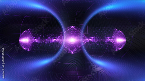 Photos Particle Energy Core with Magnetic Fields in Tokamak Fusion