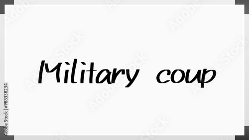 Military coup のホワイトボード風イラスト photo