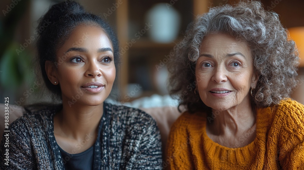 health visitor talking to senior woman sitting on bed at home health visitor talking to senior woman sitting on bed at home