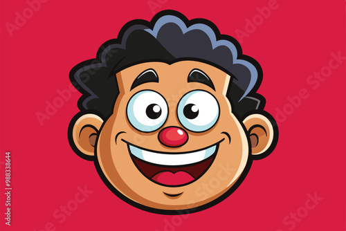 A joyful cartoon character with a dizzy expression, featuring vibrant colors and a playful demeanor, set against a striking backdrop.