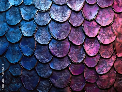 Wallpaper Mural A close up of a blue and purple dragon scales Torontodigital.ca