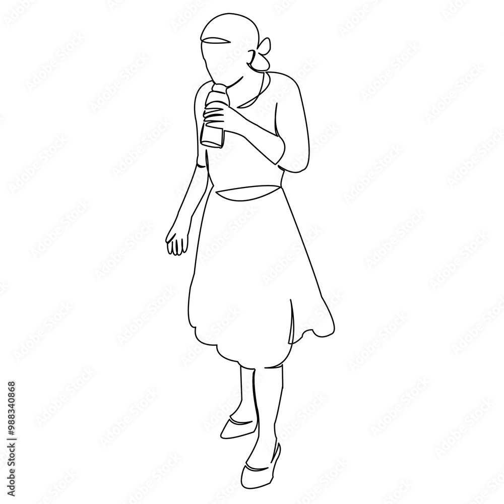 One continuous single drawing line art flat doodle one line, continuous, bottle, girl, female, drink, beverage. Isolated image hand draw contour on a white background
One continuous single drawing line art flat doodle one line, continuous, bottle, girl, female, drink, beverage. Isolated image hand draw contour on a white background