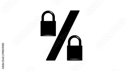 Fixed rate, black isolated silhouette