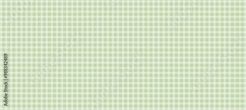 Green matcha and white plaid fabric texture background