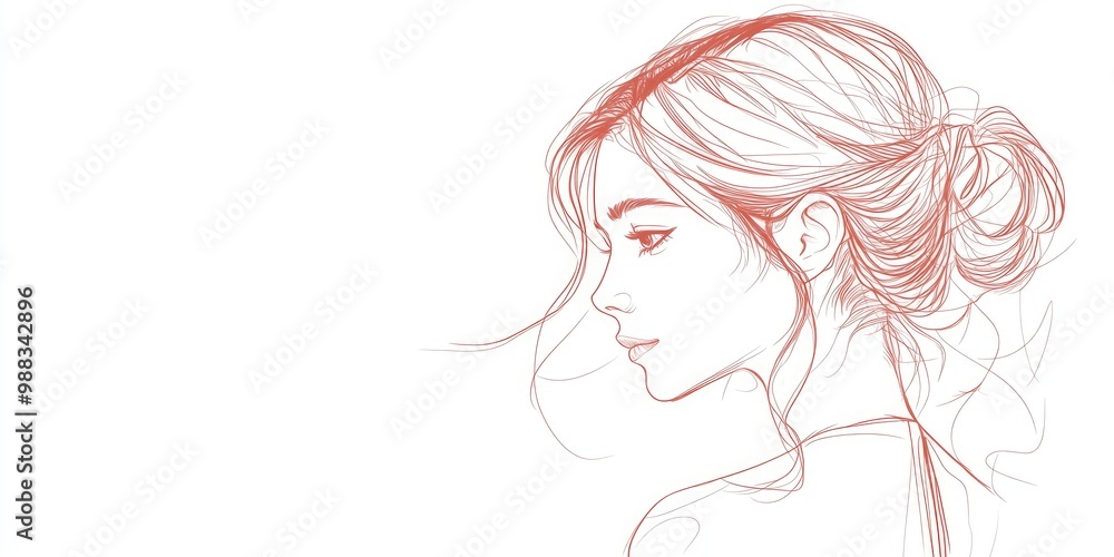 Line art illustration featuring a young girl model for design purposes Emphasizing fashion style youth and beauty through a graphic sketch Elegant attire depicted Line art illustration featuring a young girl model for design purposes Emphasizing fashion style youth and beauty through a graphic sketch Elegant attire depicted