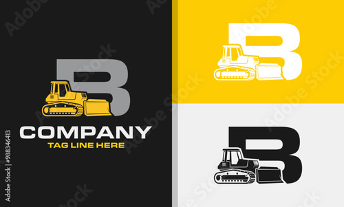 The Bulldozer Letter B Logo Design