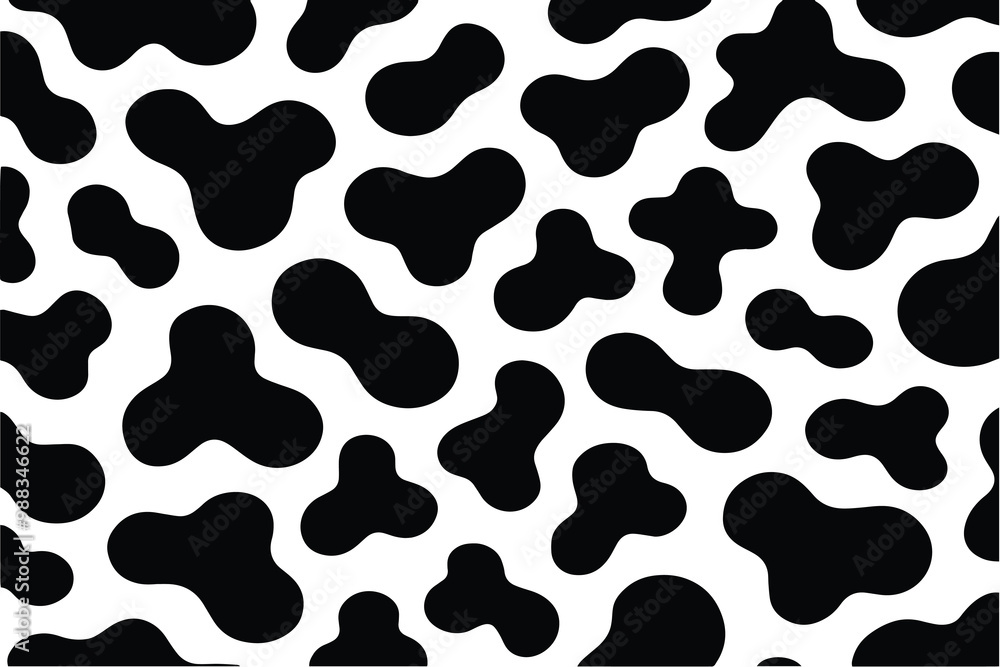 Abstract cow skin texture or cow print pattern vector. Black and white animal print, repeat pattern design. Abstract cow skin texture or cow print pattern vector. Black and white animal print, repeat pattern design.