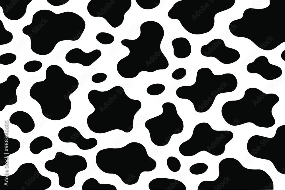 Abstract cow skin texture or cow print pattern vector. Black and white animal print, repeat pattern design. Abstract cow skin texture or cow print pattern vector. Black and white animal print, repeat pattern design.