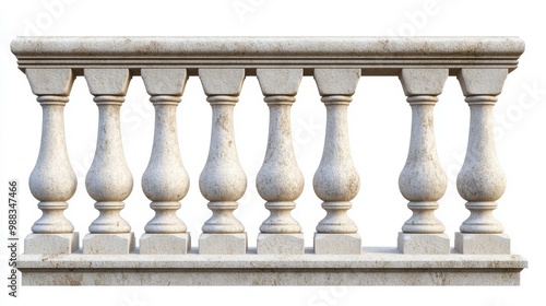 Stone Baluster With clipping path isolated on white. High quality photo.