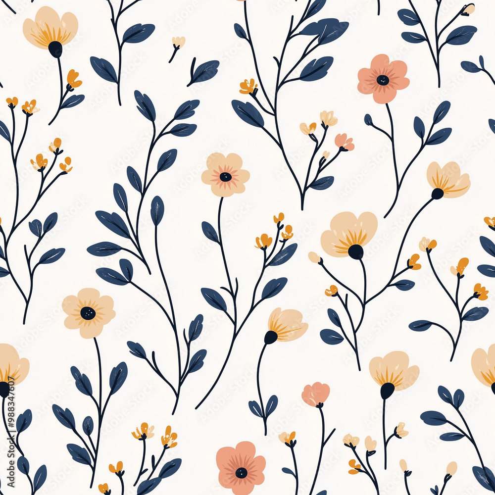 Cute Tiny flowers on a white background, seamless pattern on background for fabric, curtain, wallpaper, clothing, wrapping, vector Cute Tiny flowers on a white background, seamless pattern on background for fabric, curtain, wallpaper, clothing, wrapping, vector