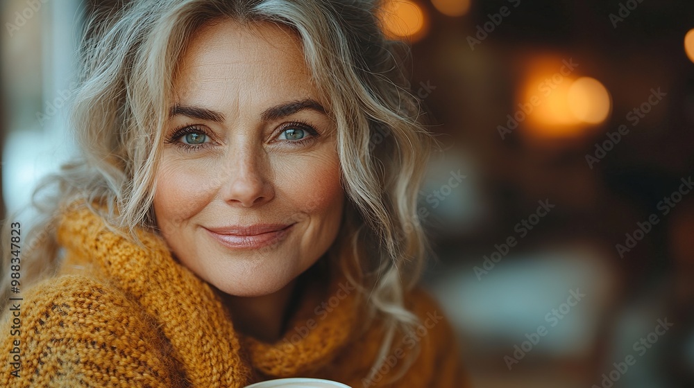 beautiful mature woman in kitchen drinking coffee older woman living alone enjoying peaceful weekend day beautiful mature woman in kitchen drinking coffee older woman living alone enjoying peaceful weekend day