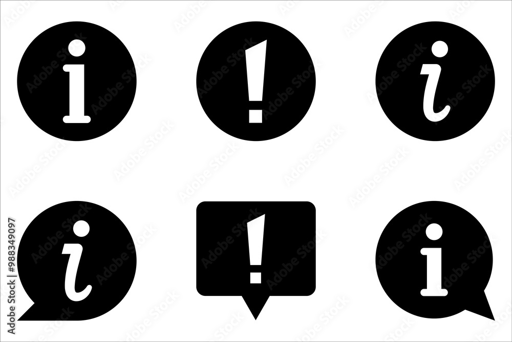 Information icon set. Info and Faq icon symbol illustration on white background Information icon set. Info and Faq icon symbol illustration on white background